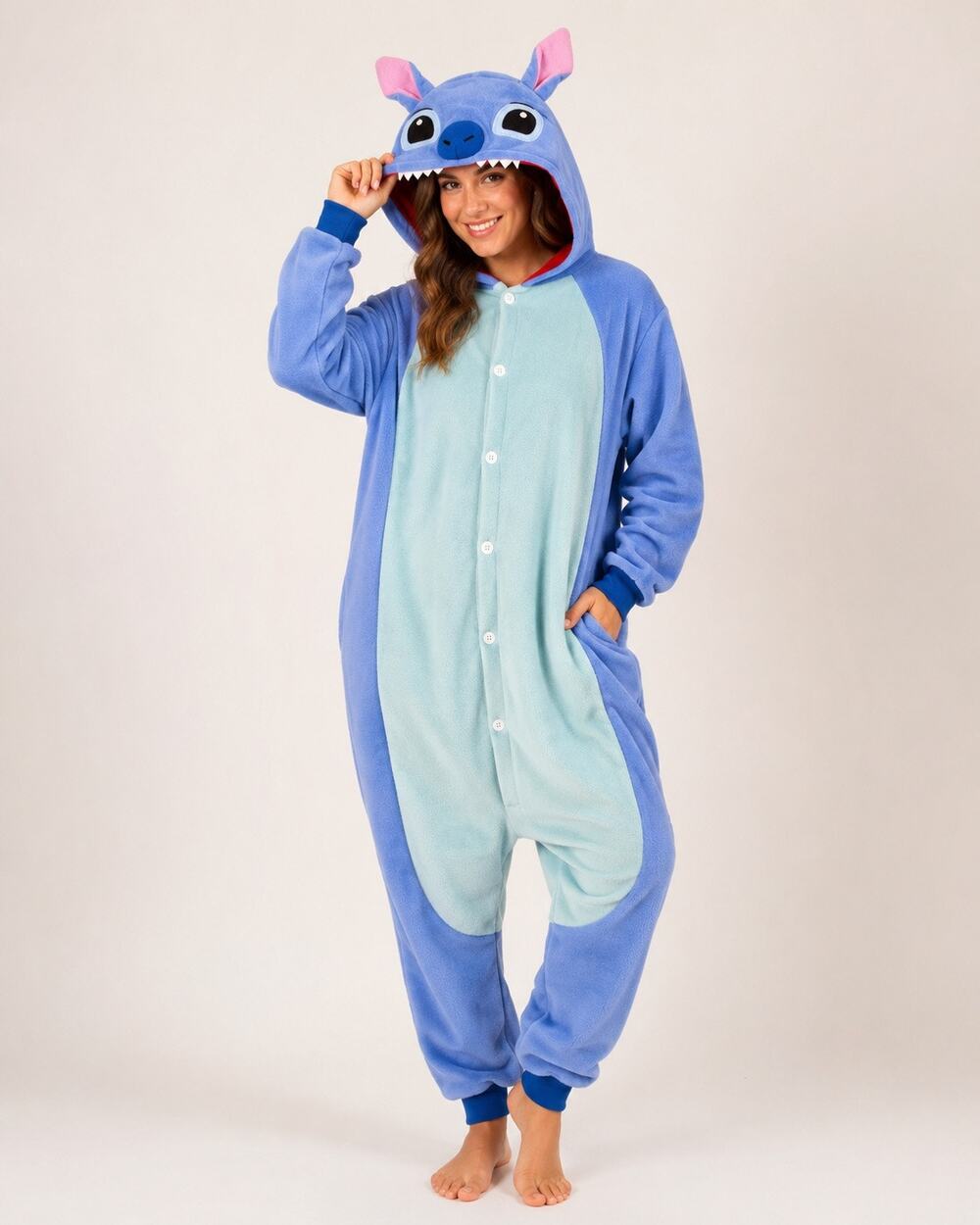 Disney Stitch Onesie by HUTUTU Fleece Pajamas Halloween Size Large